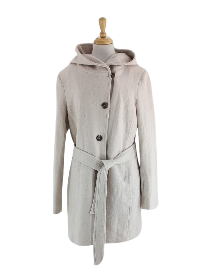 BUTTONED HOODED COAT
