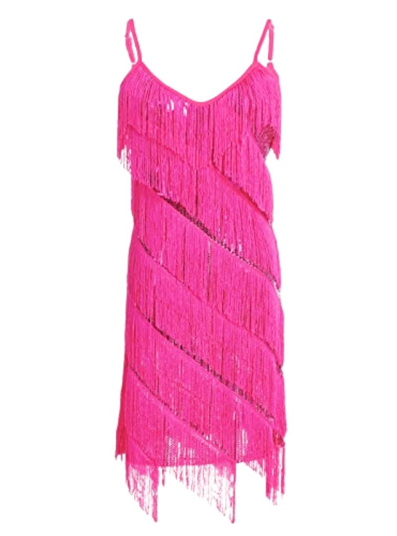 FRINGE SEQUIN STRAP MINI DRESS