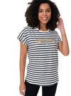 Striped Statement Printed Tee