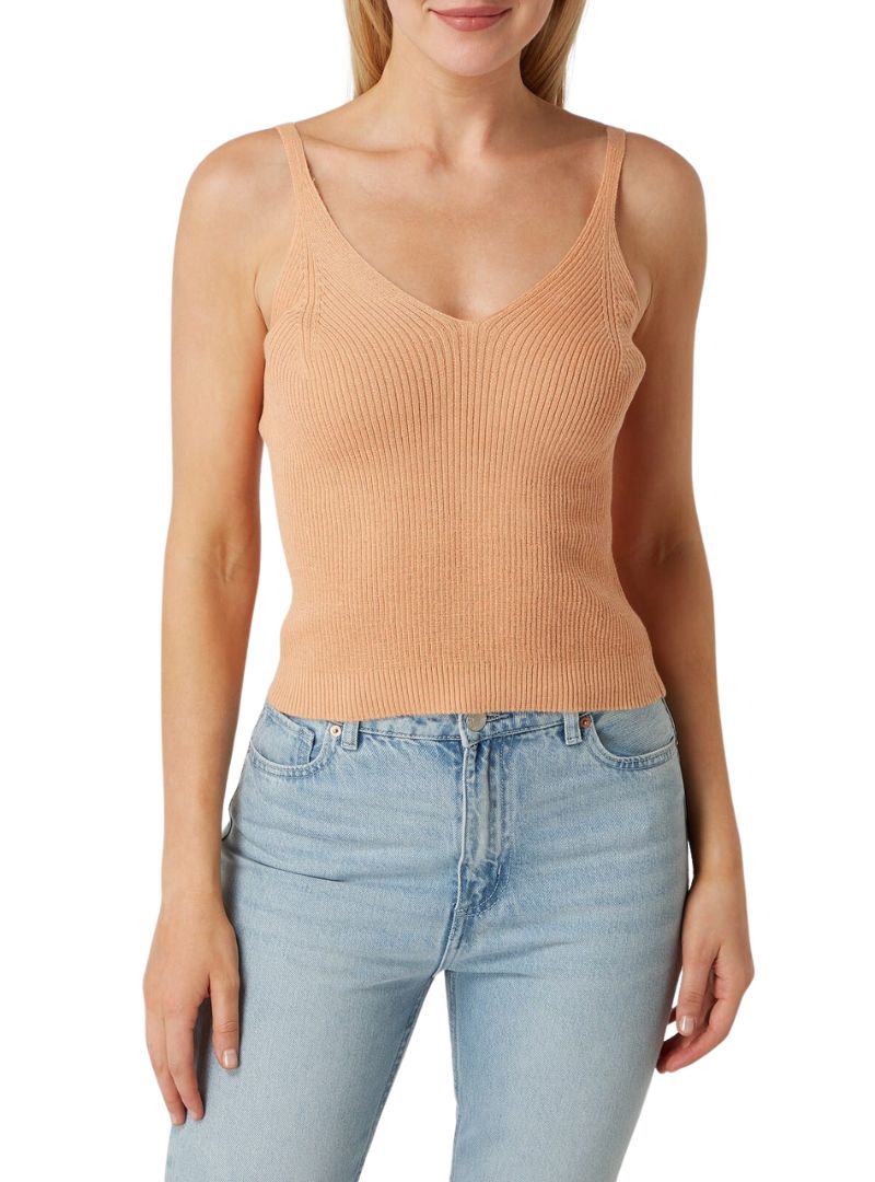 DEEP V KNITTED TOP