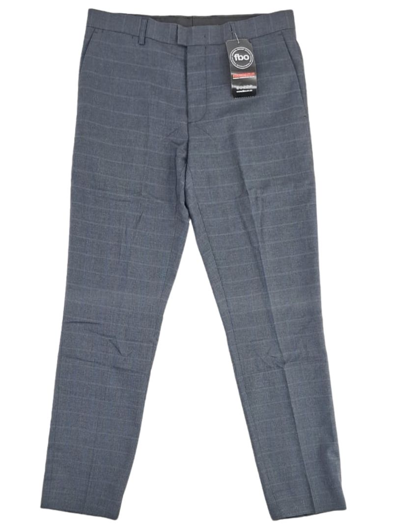 CHECKERD ANDREW SLIM FIT SUIT PANTS
