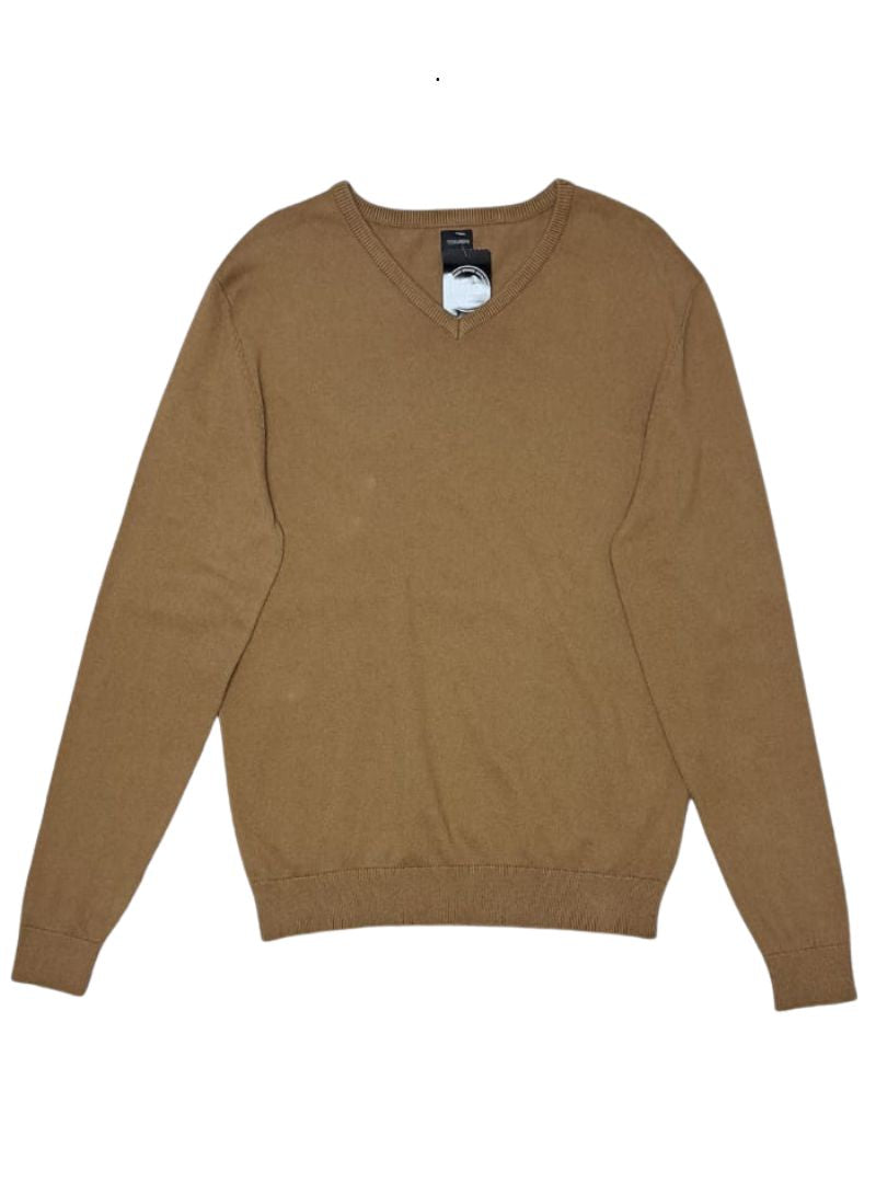 Terranova Mens V-Neck Knit Top - Brown