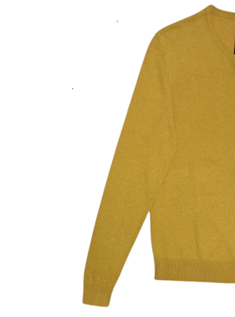 Terranova Mens V-Neck Knit Top - Mustard