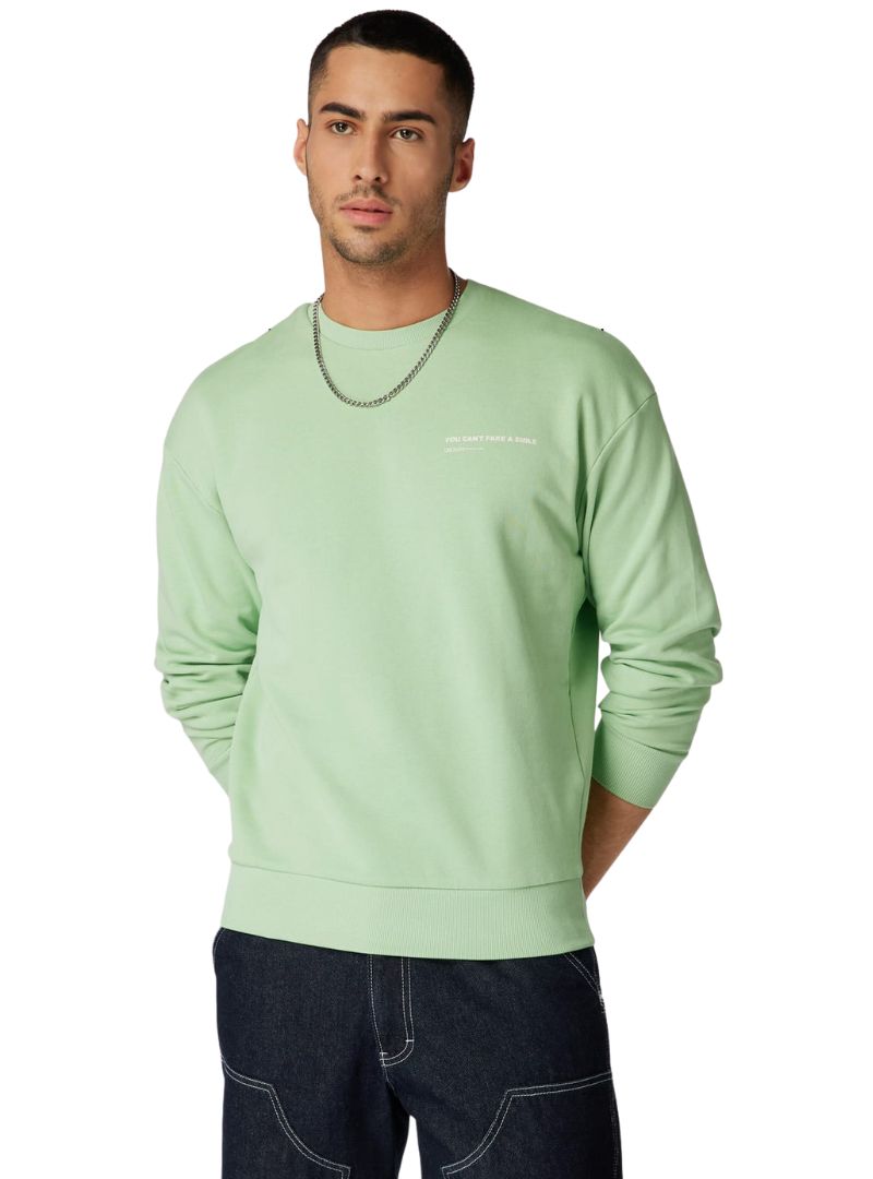 Tom Tailor Mens Print Sweatshirt - Green