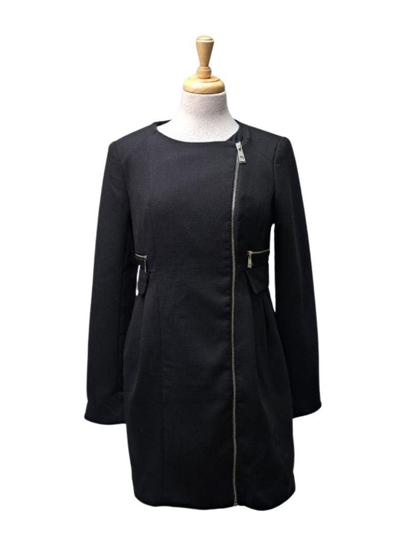 Only Ladies Zip Detail Coat - Black