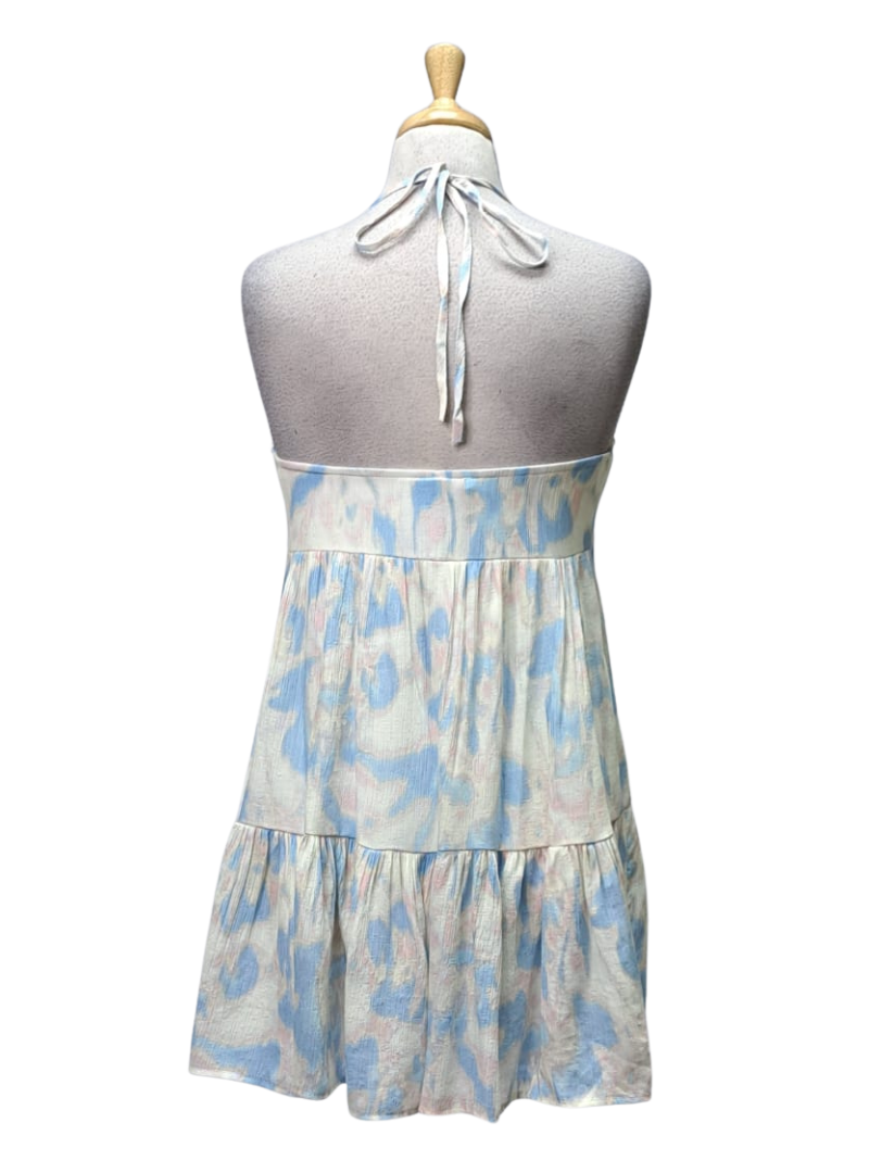 Cropp Ladies Halterneck Dress - Blue/White