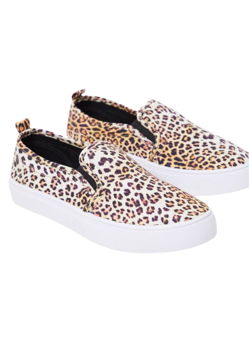 ANIMAL PRINT DETAILED SLIP ON SNEAKERS