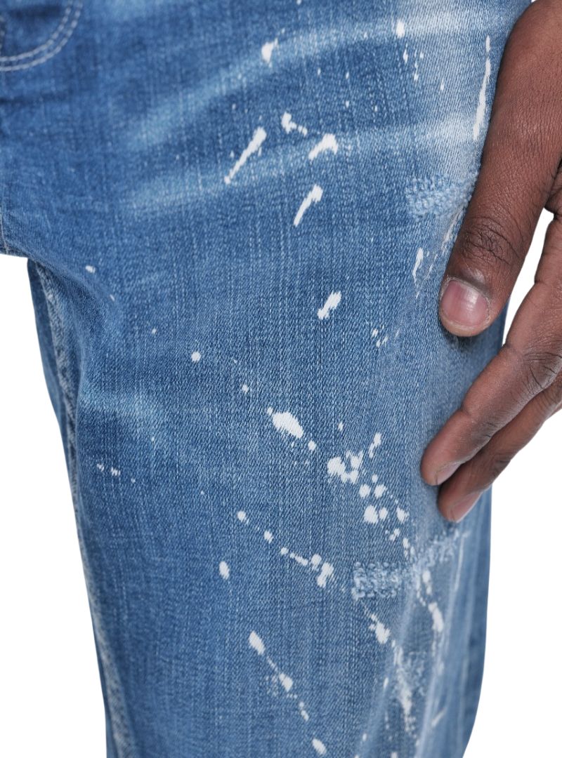 SPLASHED DENIM JEANS