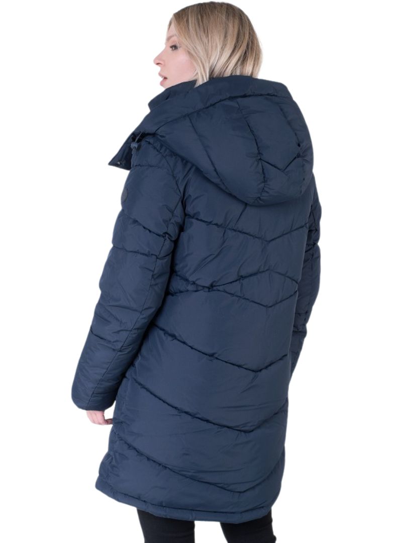 Tom Tailor Ladies Hooded Patterned Jacket - Navy