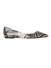 GENUINE LEATHER ANIMAL PRINT POINTED FLATS