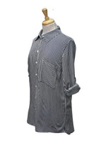 Leger Ladies Striped Blouse - Navy/White