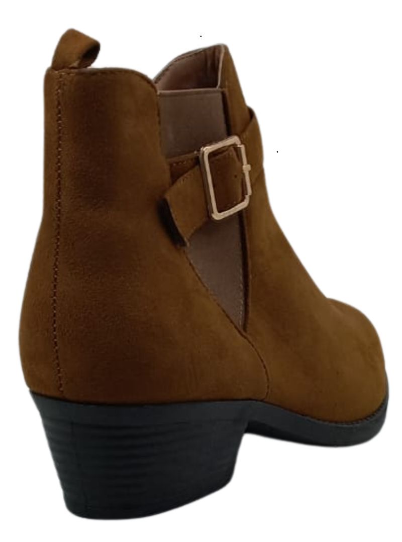 SUEDE BUCKLE ZIP UP BOOTS