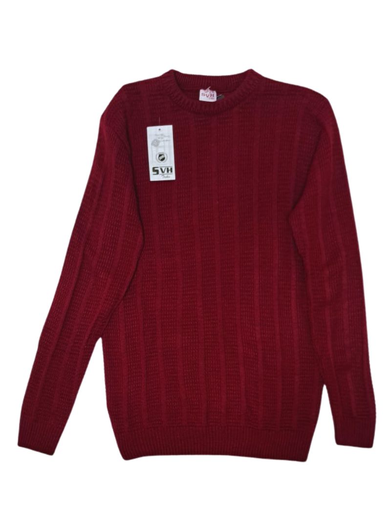 SVH Mens Patterned Pullover - Maroon