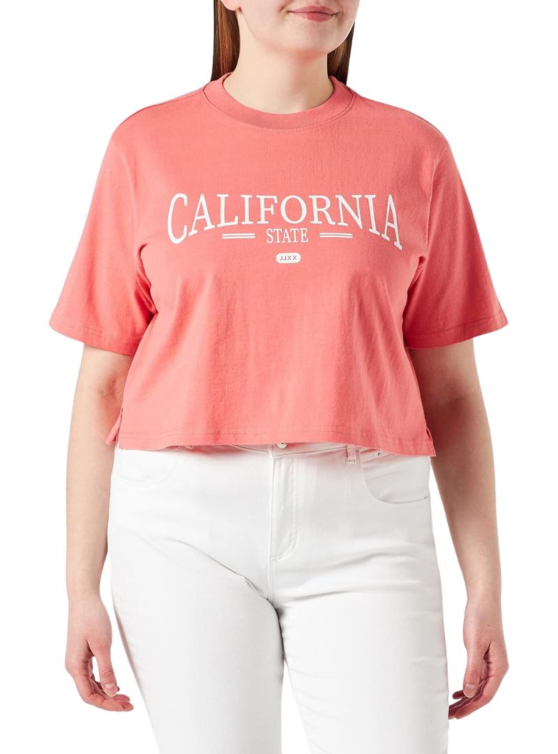 ''CALIFORNIA'' PRINTED BOXY CROPPED TEE