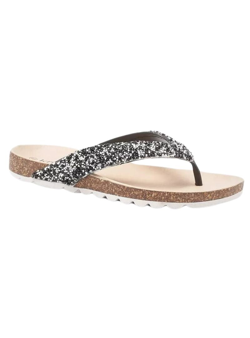 TEXTURED STUDDED THING SANDALS