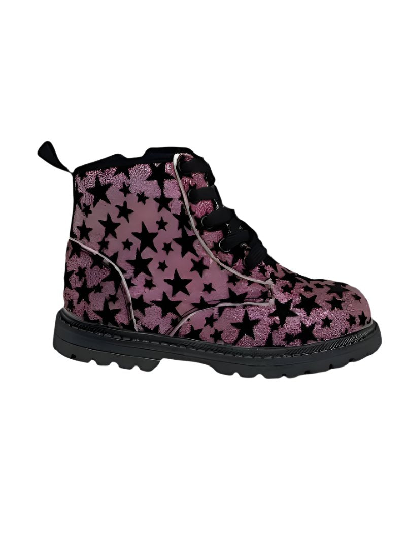 KIDS STAR DETAILED BIKER BOOTS