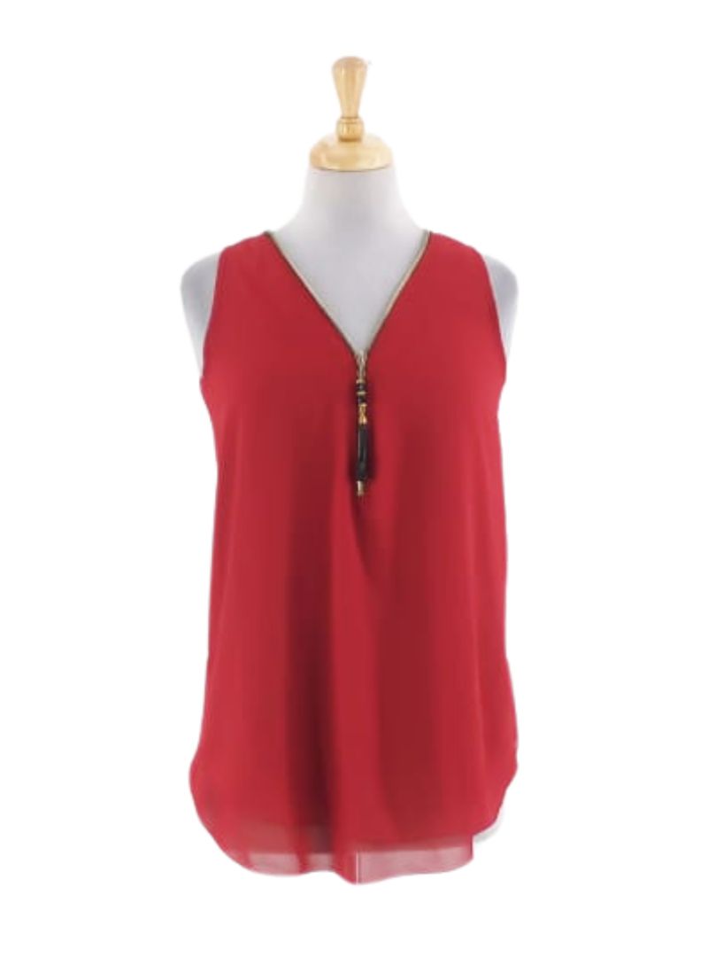 SLEEVELESS BLOUSE WITH ZIP