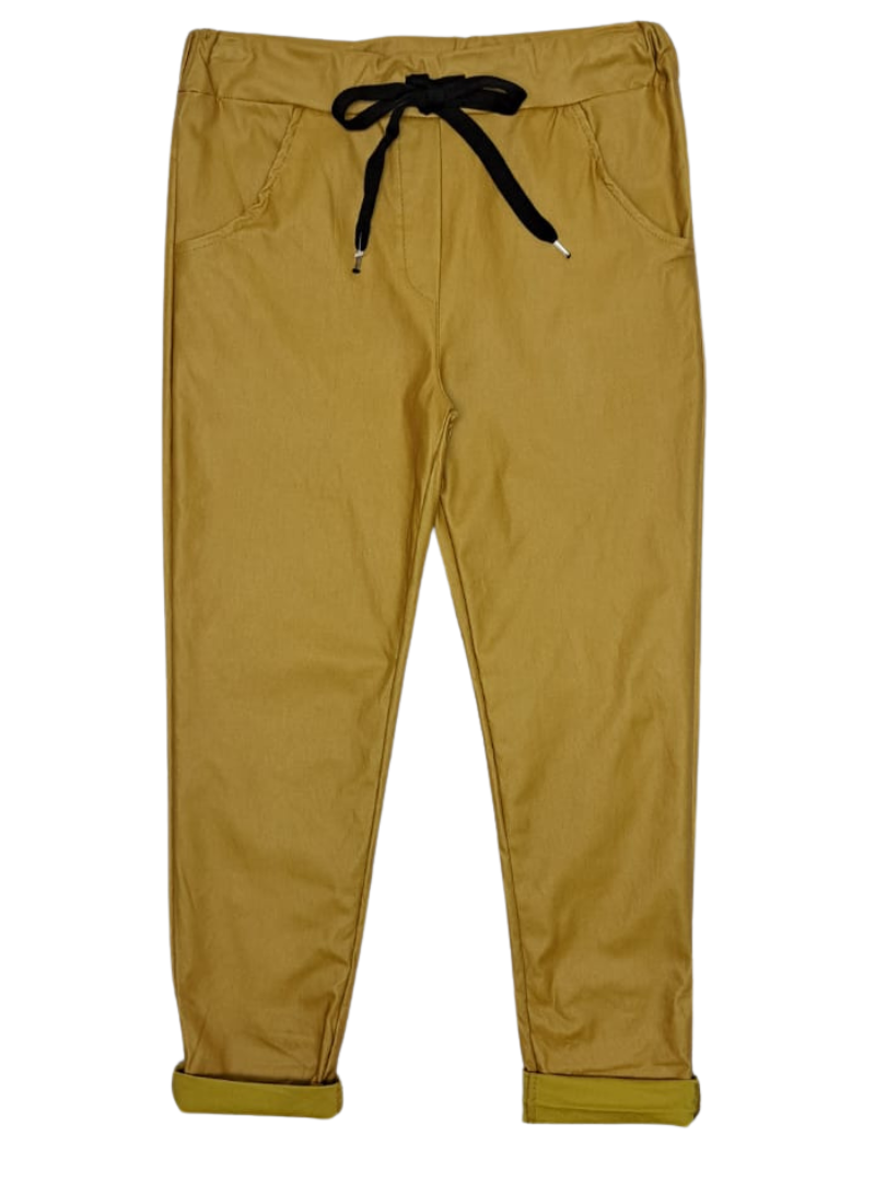 Made In Italy Ladies Raelynn Pants - Mustard