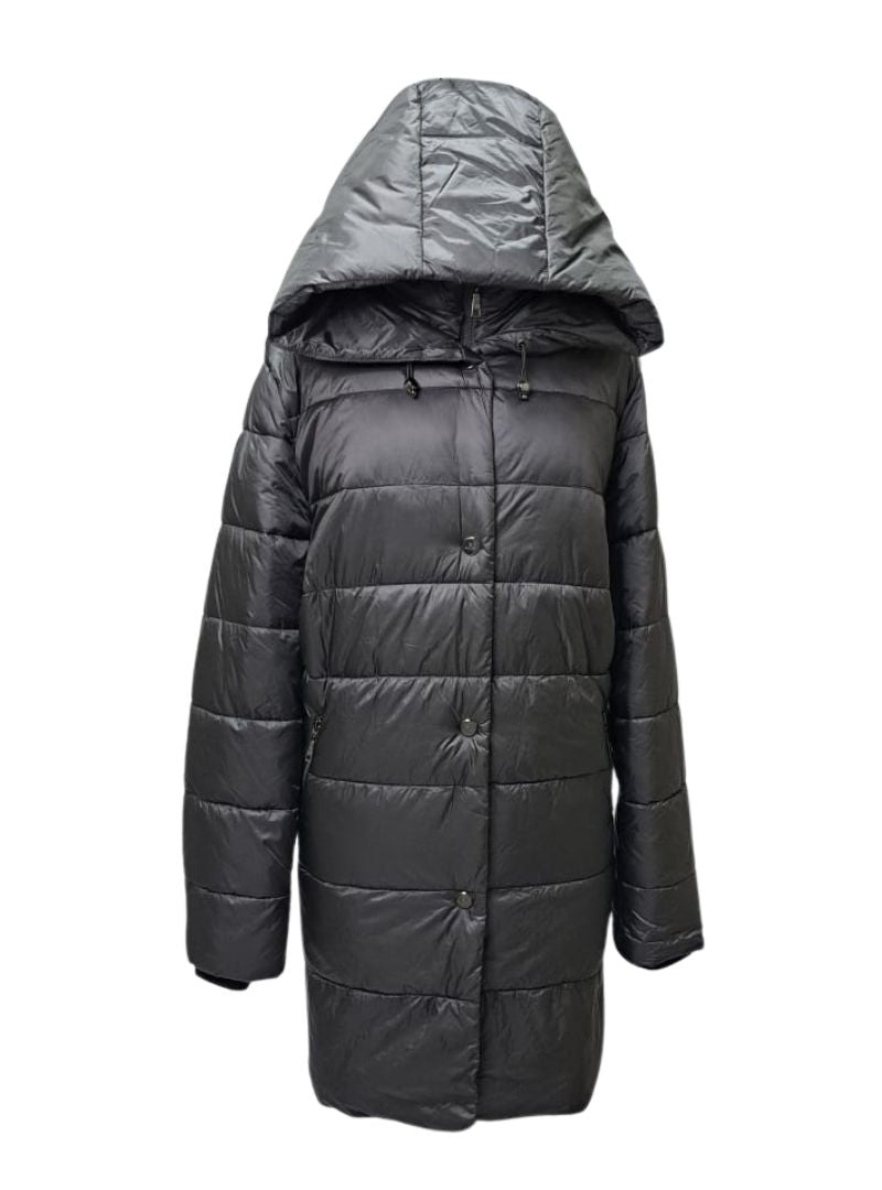 Basler Ladies Light Weight Hooded Puffer Jacket - Grey