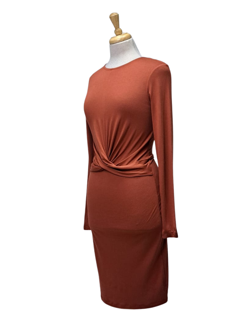 Inside Ladies Long Sleeve Dress - Burnt Orange
