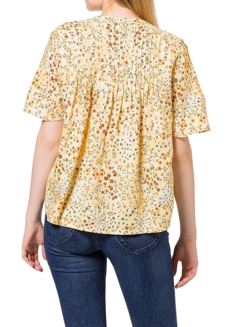 FLORAL DETAILED FLARE SLEEVE BLOUSE