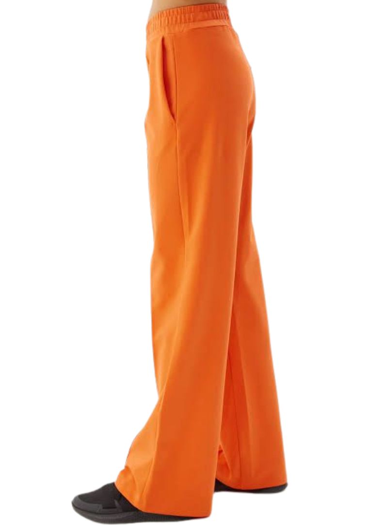 Solid Wide Leg Flare Fleece Pants