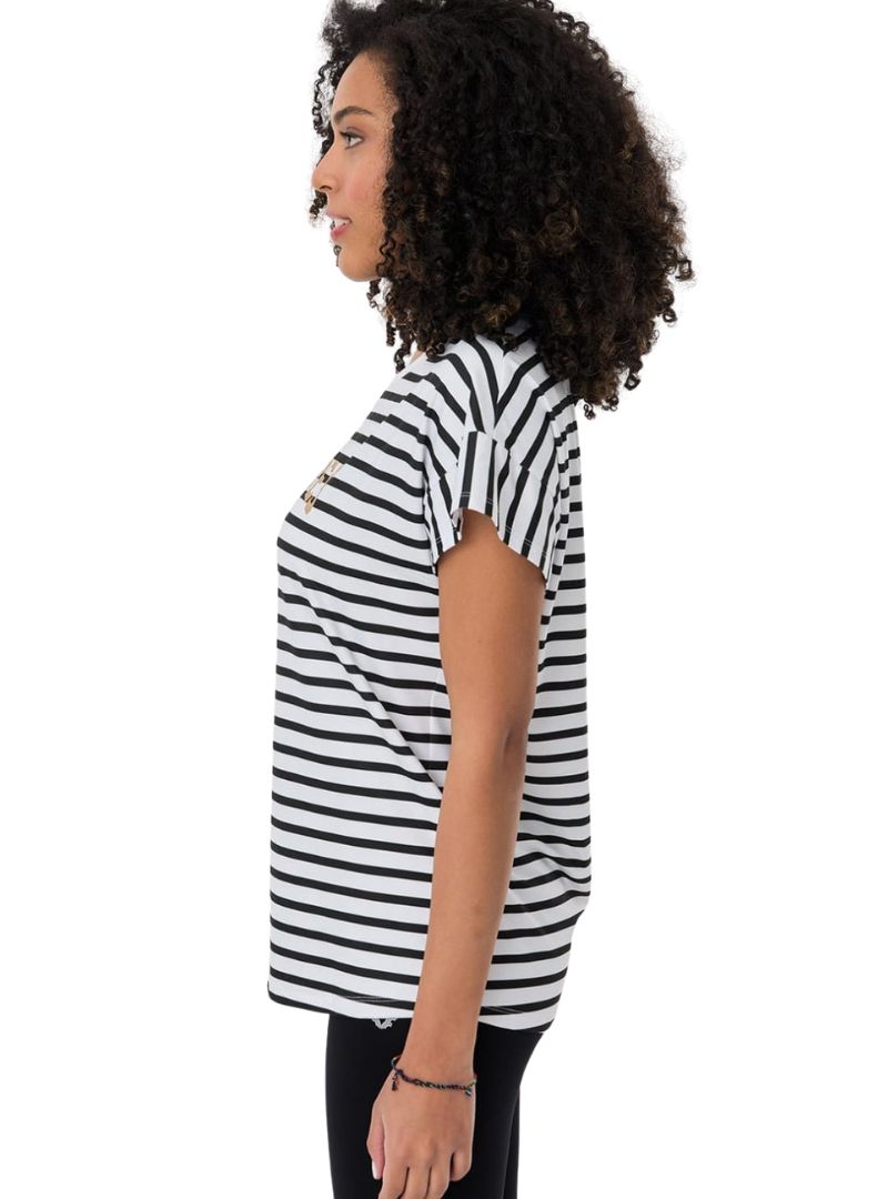 Striped Statement Printed Tee