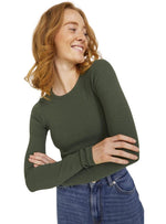 LONG SLEEVE RIBBED CROPPED TEE