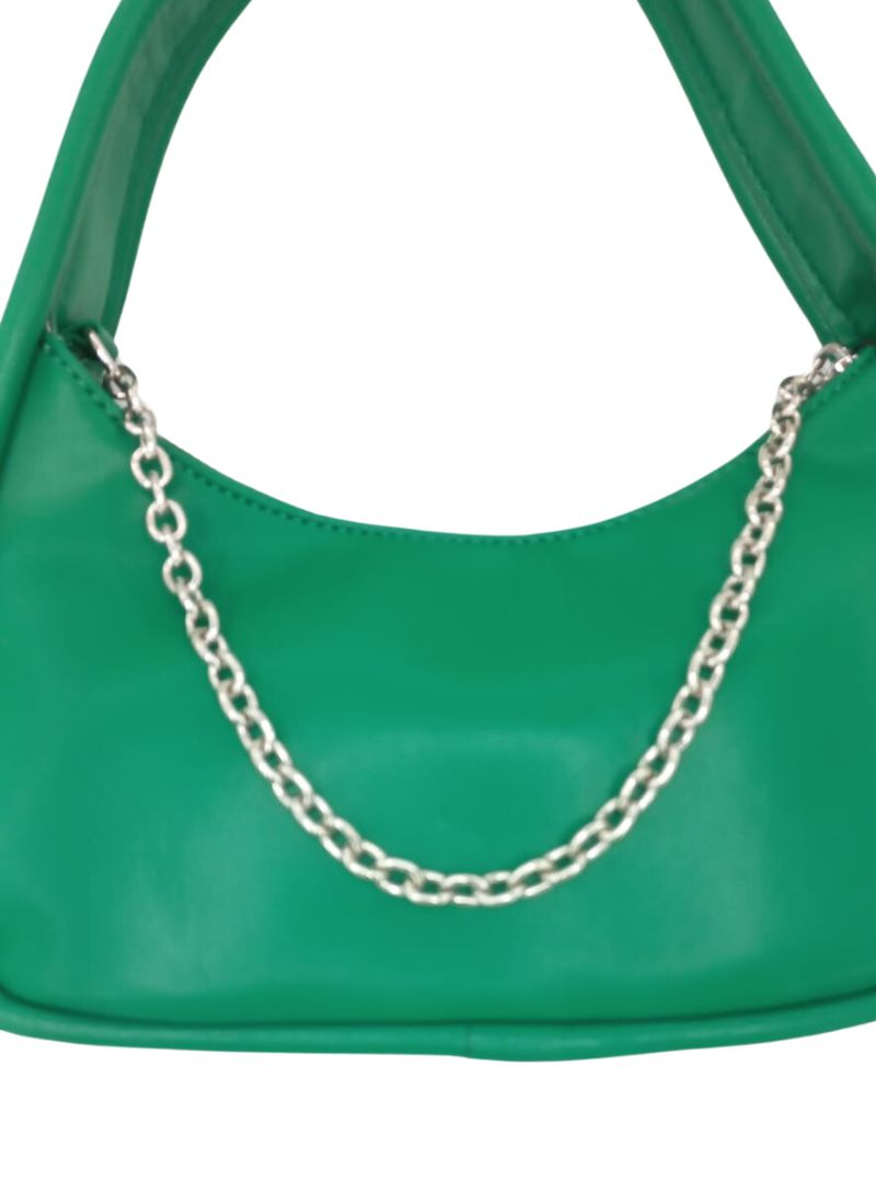 CHAIN DETAIL MOON SHOULDER BAG