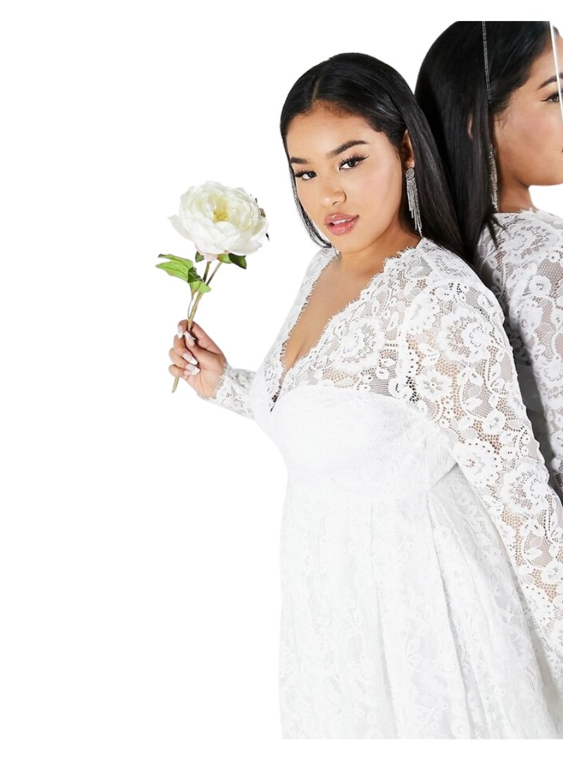 CURVE PENNY V NECK WEDDING DRESS