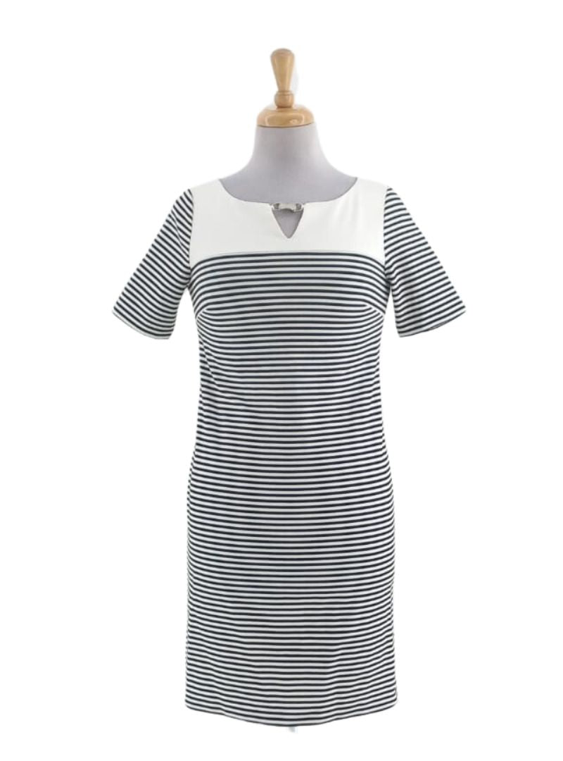 DETAILED STRIPPED DRESS