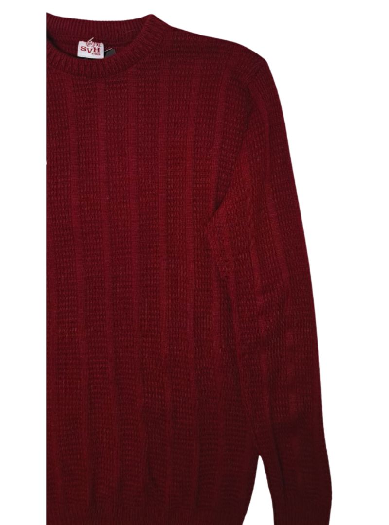 SVH Mens Patterned Pullover - Maroon