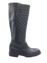 GENUINE LEATHER QUILTED PATTERNED LONG LENGTH BOOTS