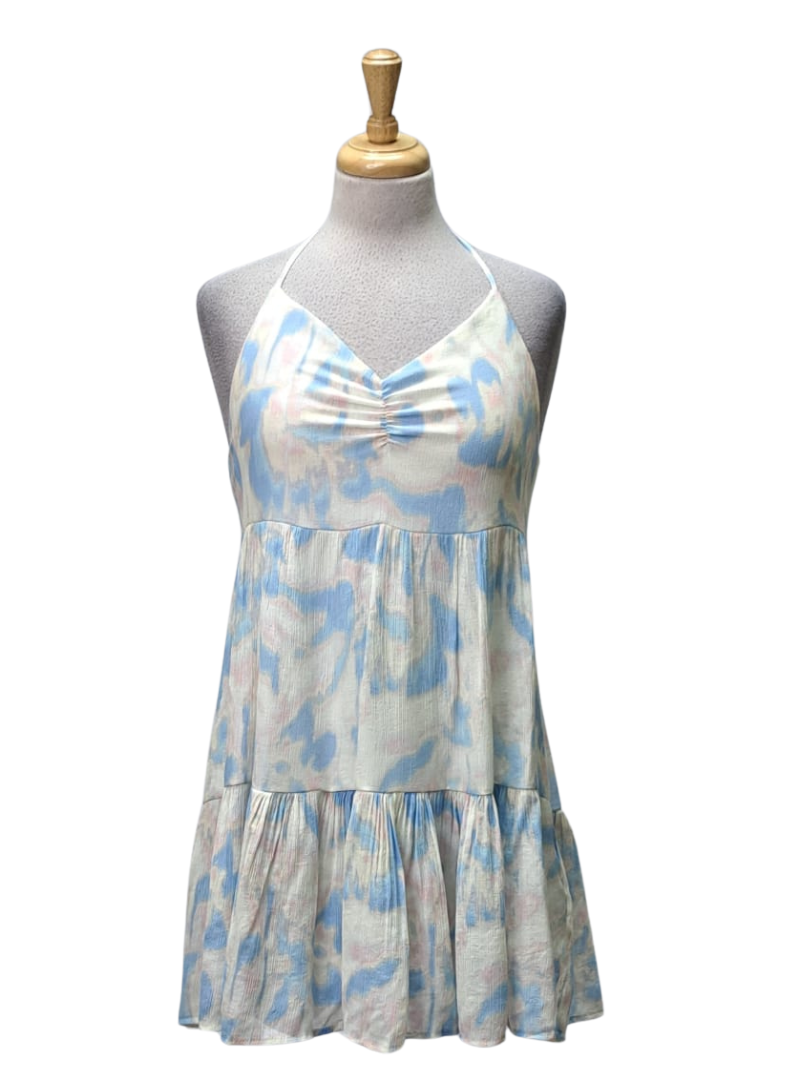 Cropp Ladies Halterneck Dress - Blue/White