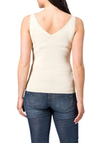 CUT OUT V-NECK SLEEVELESS KNIT TOP