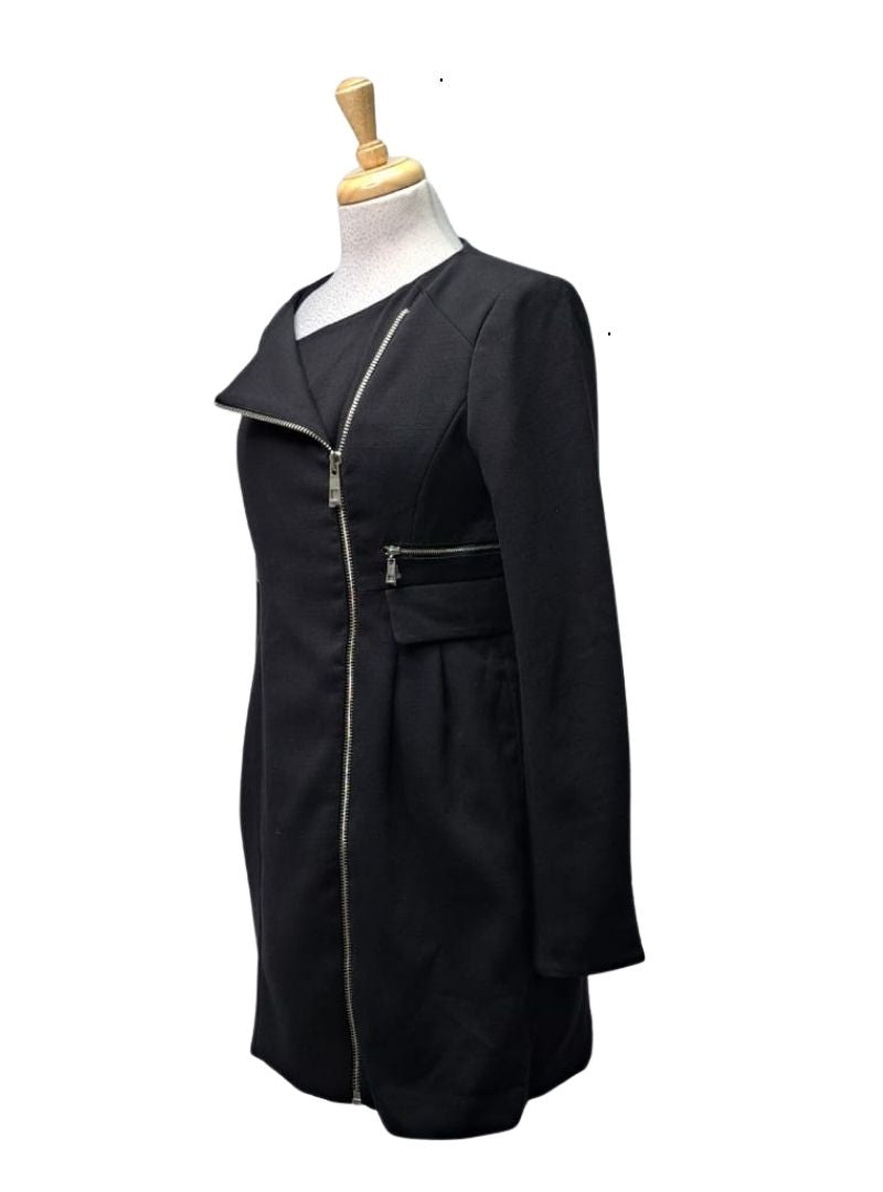 Only Ladies Zip Detail Coat - Black