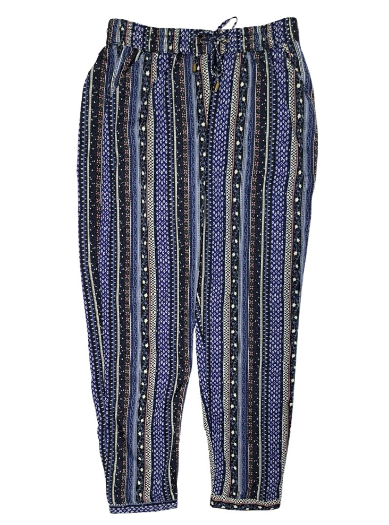 Inside Ladies Detailed Trouser - Blue/Black/White