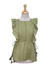 Reserved Ladies Frill Detail Blouse - Green