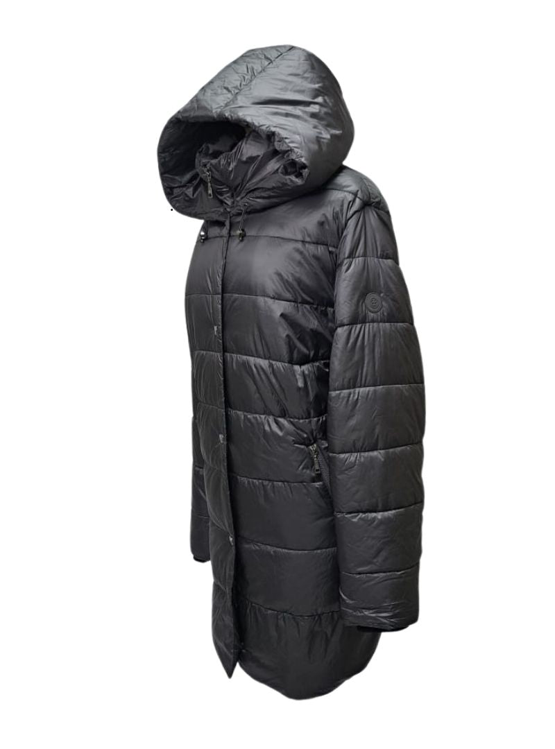 Basler Ladies Light Weight Hooded Puffer Jacket - Grey