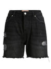 RIPPED FRAYED BOTTOM DENIM SHORT