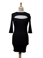 Inside Ladies Ribbed Tight Fit Dress - Black