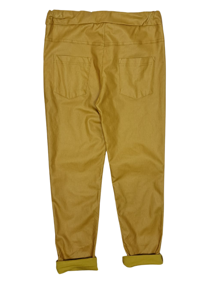 Made In Italy Ladies Raelynn Pants - Mustard