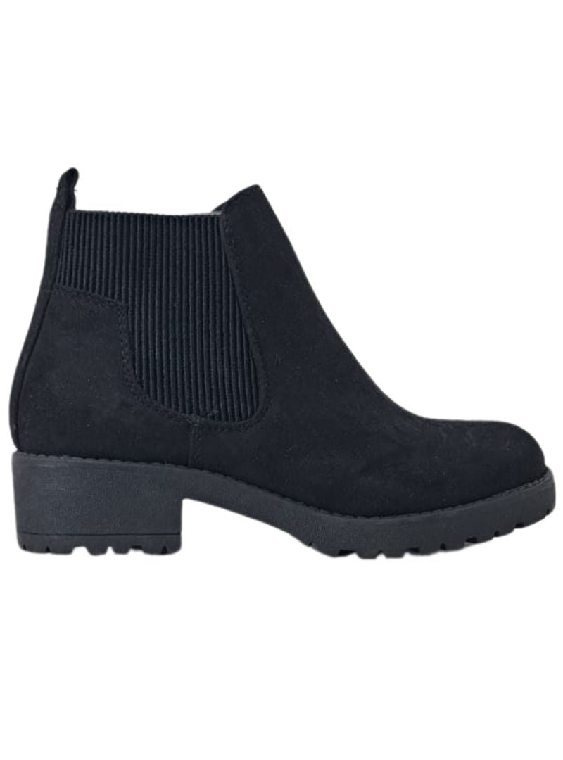 SUEDE LOW HEEL ANKLE BOOT