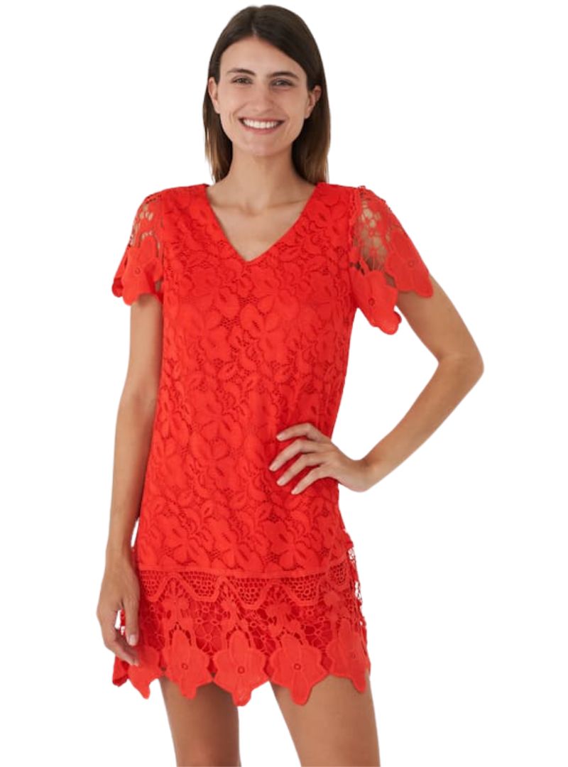 DETAILED SHORT LACE DRESS