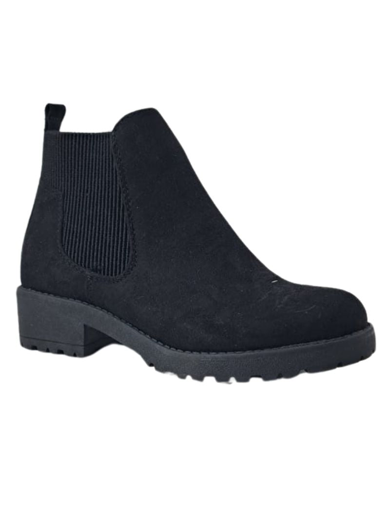SUEDE LOW HEEL ANKLE BOOT