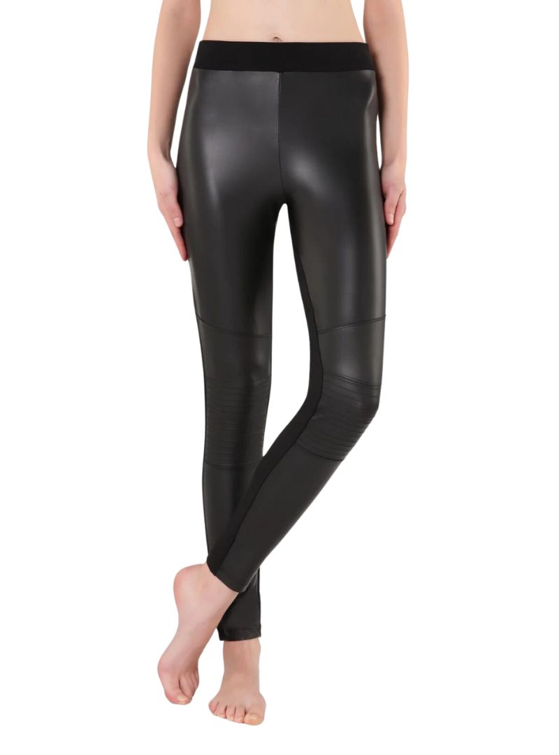 FAUX LEATHER DETAILED LEGGING