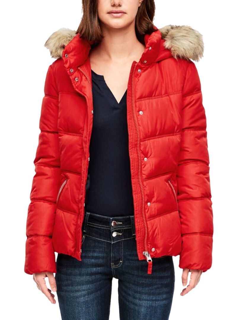 FUR HOODED PUFFER JACKET