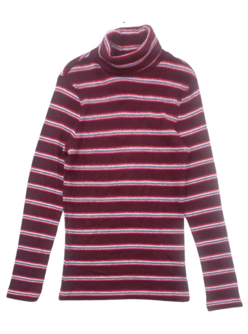 DETAILED STRIPED POLO NECK