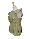 Reserved Ladies Frill Detail Blouse - Green