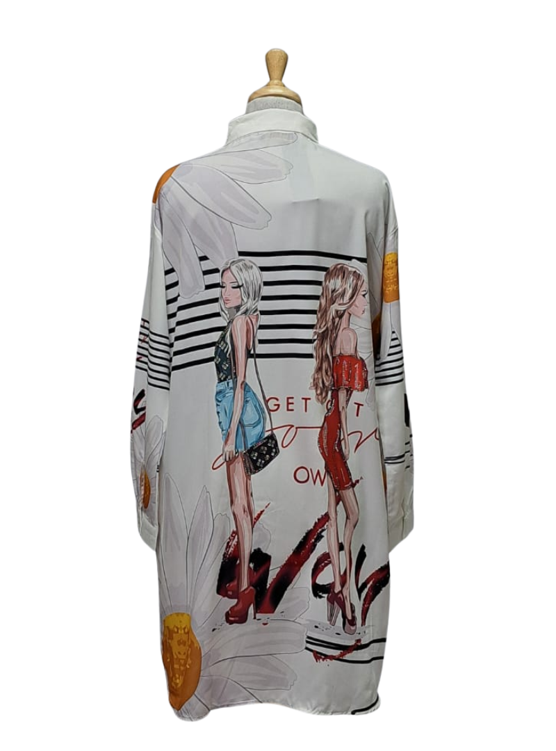Fulushou Ladies Detailed Buttoned shirt - White
